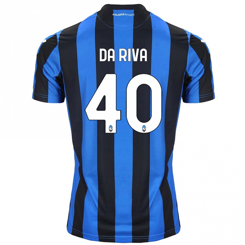 Kids Football Jacopo Da Riva #40 Blue Black Home Jersey 2024/25 T-Shirt Australia