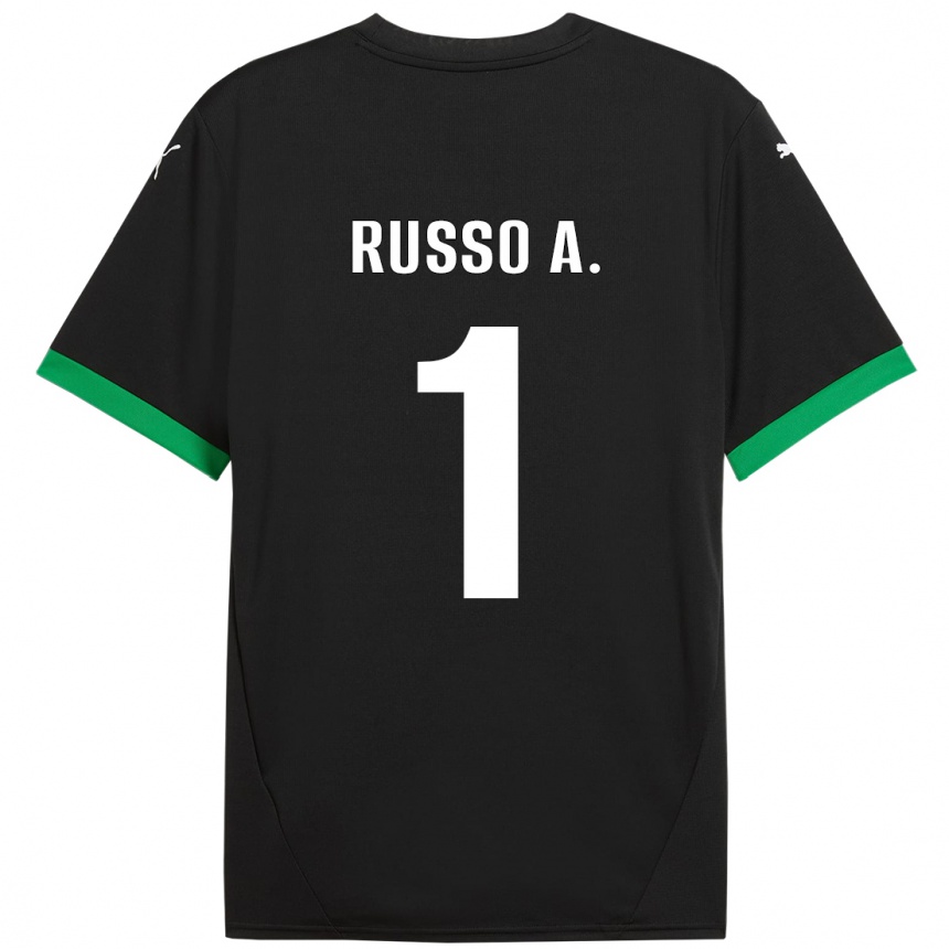 Kids Football Alessandro Russo #1 Black Dark Green Home Jersey 2024/25 T-Shirt Australia