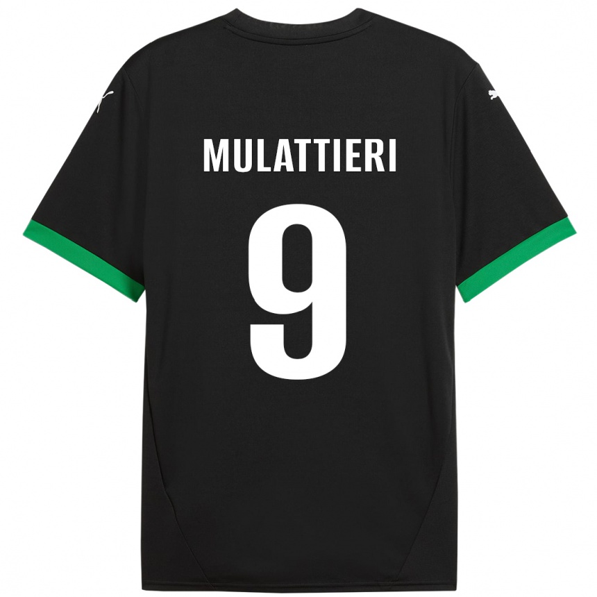 Kids Football Samuele Mulattieri #9 Black Dark Green Home Jersey 2024/25 T-Shirt Australia