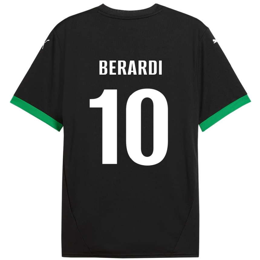 Kids Football Domenico Berardi #10 Black Dark Green Home Jersey 2024/25 T-Shirt Australia