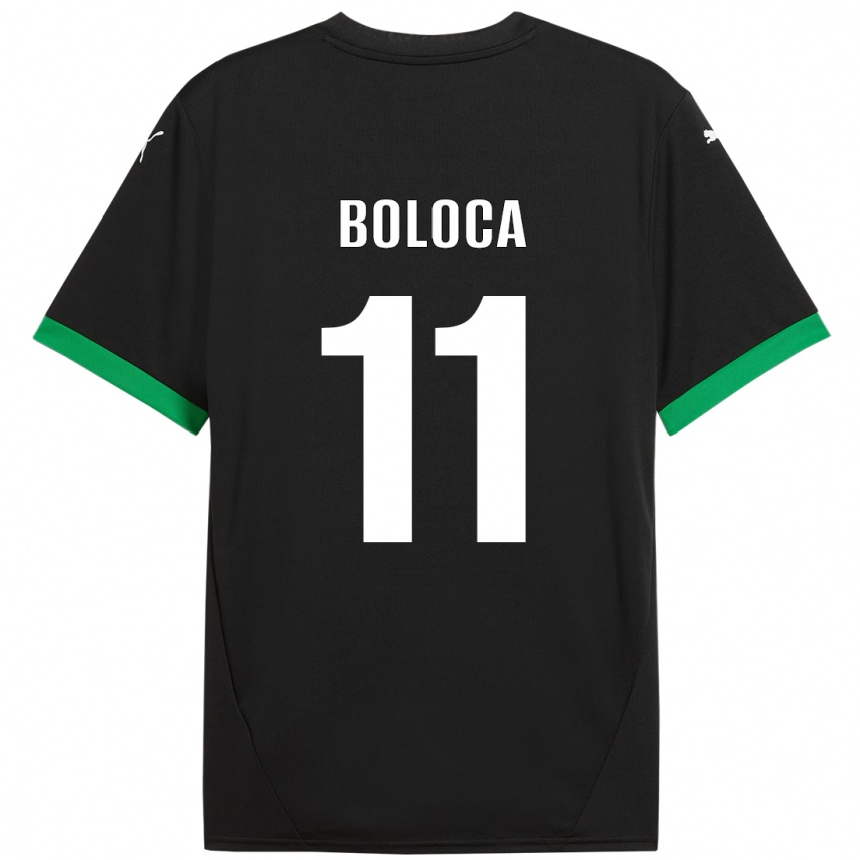 Kids Football Daniel Boloca #11 Black Dark Green Home Jersey 2024/25 T-Shirt Australia