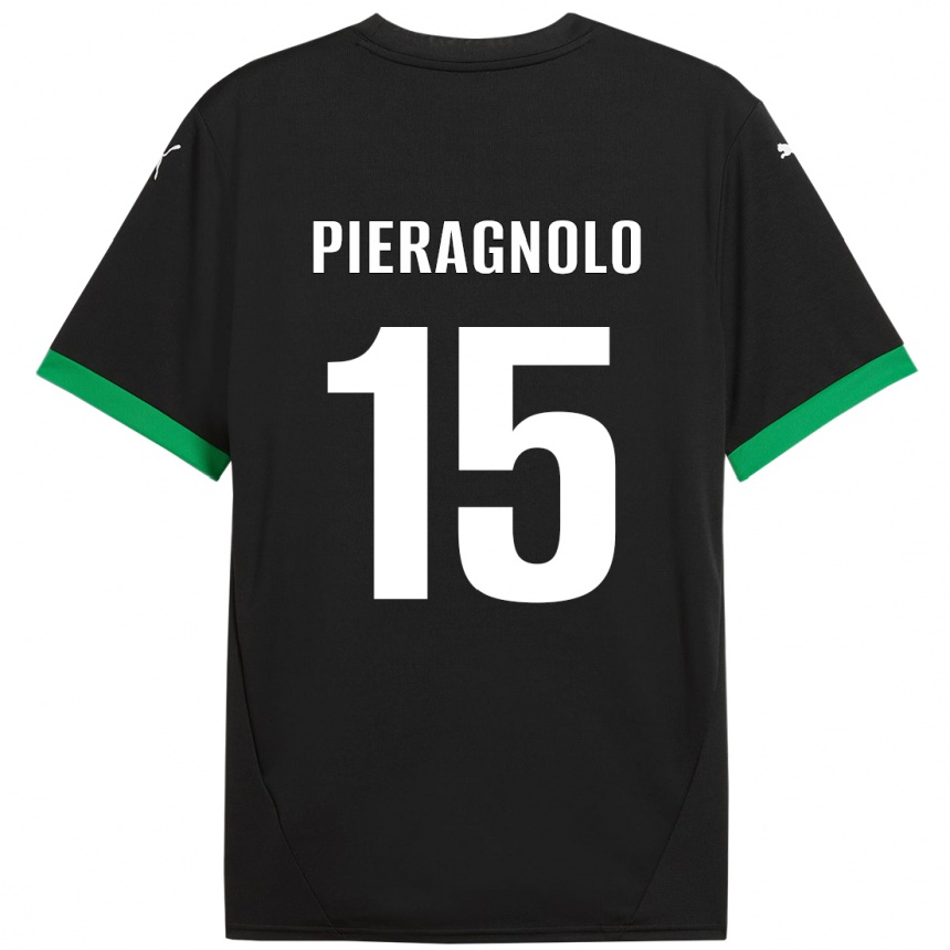 Kids Football Edoardo Pieragnolo #15 Black Dark Green Home Jersey 2024/25 T-Shirt Australia