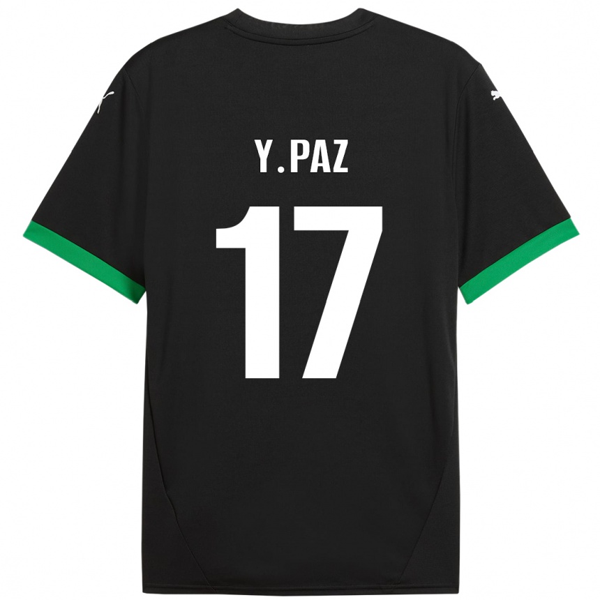 Kids Football Yeferson Paz #17 Black Dark Green Home Jersey 2024/25 T-Shirt Australia