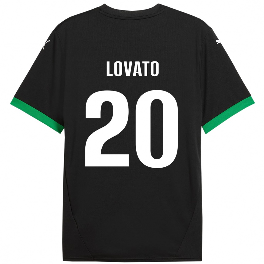 Kids Football Matteo Lovato #20 Black Dark Green Home Jersey 2024/25 T-Shirt Australia