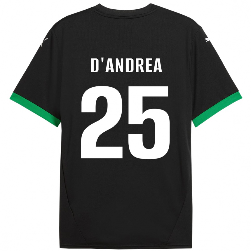 Kids Football Luca D'andrea #25 Black Dark Green Home Jersey 2024/25 T-Shirt Australia