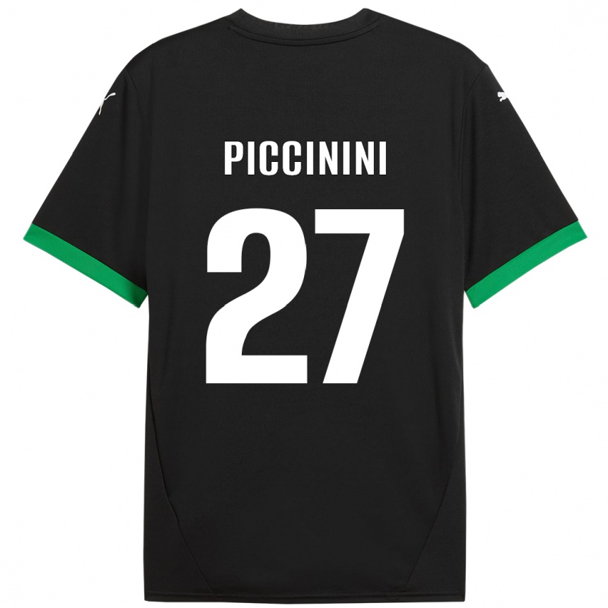 Kids Football Stefano Piccinini #27 Black Dark Green Home Jersey 2024/25 T-Shirt Australia