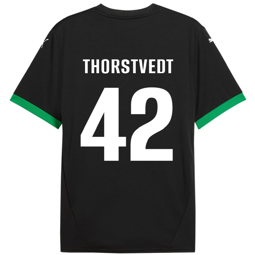 Kids Football Kristian Thorstvedt #42 Black Dark Green Home Jersey 2024/25 T-Shirt Australia