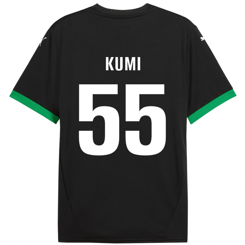 Kids Football Justin Kumi #55 Black Dark Green Home Jersey 2024/25 T-Shirt Australia