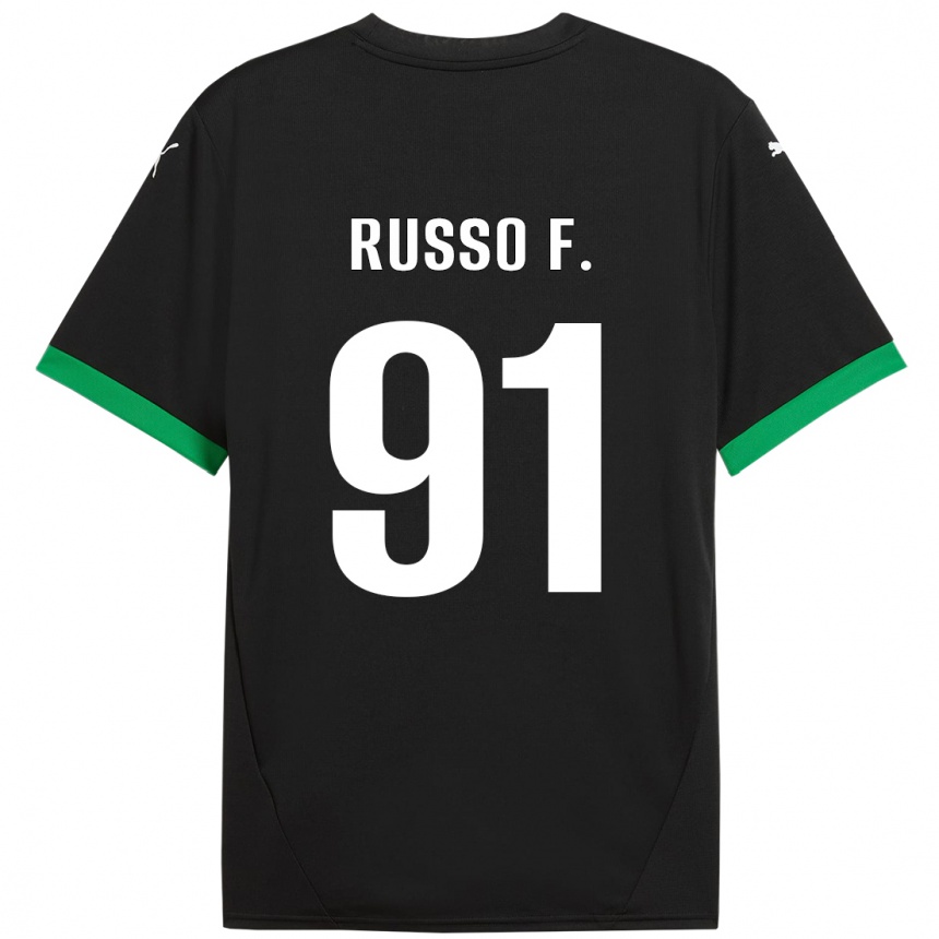 Kids Football Flavio Russo #91 Black Dark Green Home Jersey 2024/25 T-Shirt Australia