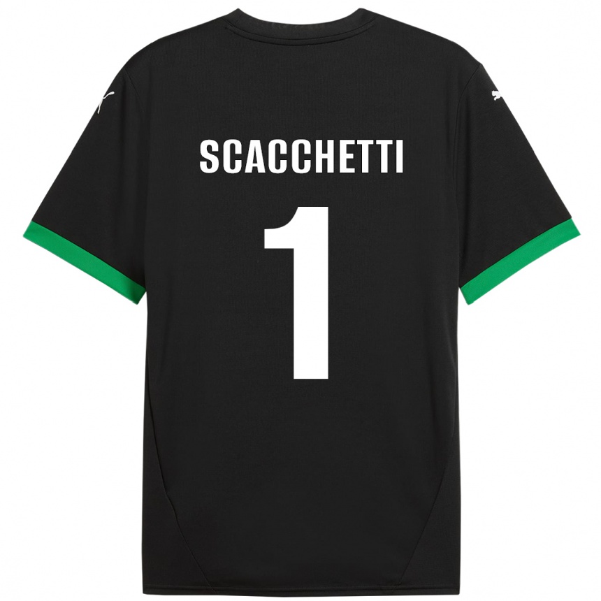 Kids Football Alessandro Scacchetti #1 Black Dark Green Home Jersey 2024/25 T-Shirt Australia