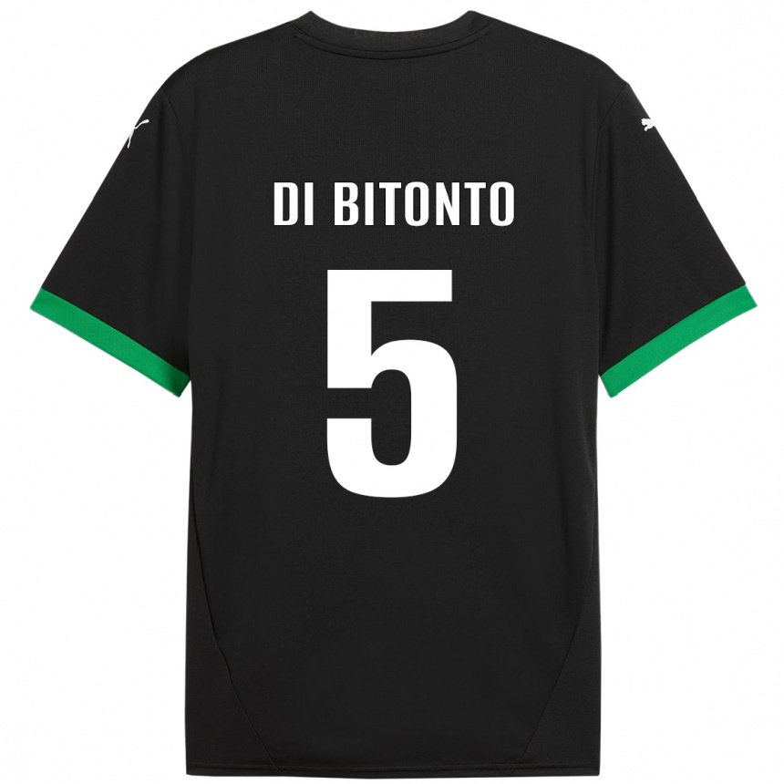 Kids Football Alessandro Di Bitonto #5 Black Dark Green Home Jersey 2024/25 T-Shirt Australia