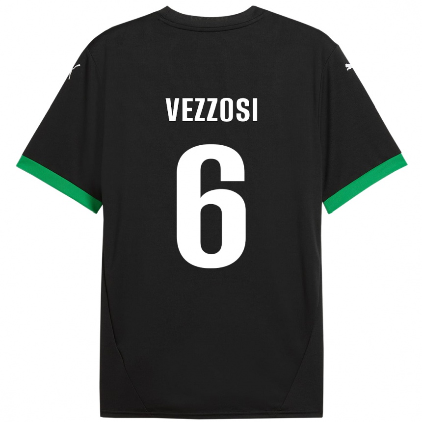 Kids Football Giorgio Vezzosi #6 Black Dark Green Home Jersey 2024/25 T-Shirt Australia