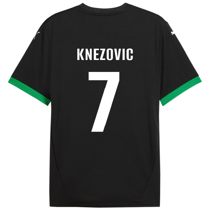 Kids Football Borna Knezovic #7 Black Dark Green Home Jersey 2024/25 T-Shirt Australia