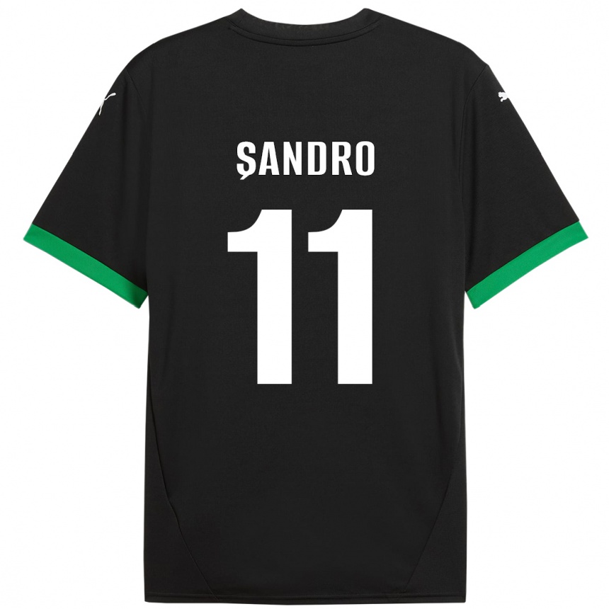 Kids Football Denis Șandro #11 Black Dark Green Home Jersey 2024/25 T-Shirt Australia