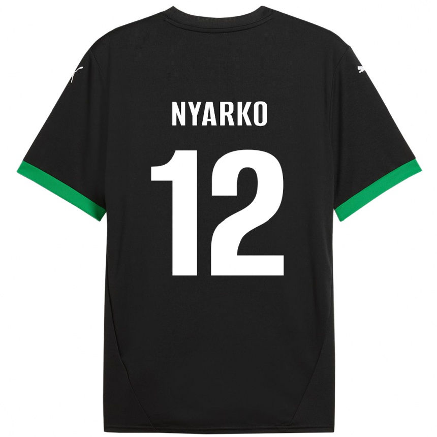 Kids Football Lorenzo Nyarko #12 Black Dark Green Home Jersey 2024/25 T-Shirt Australia