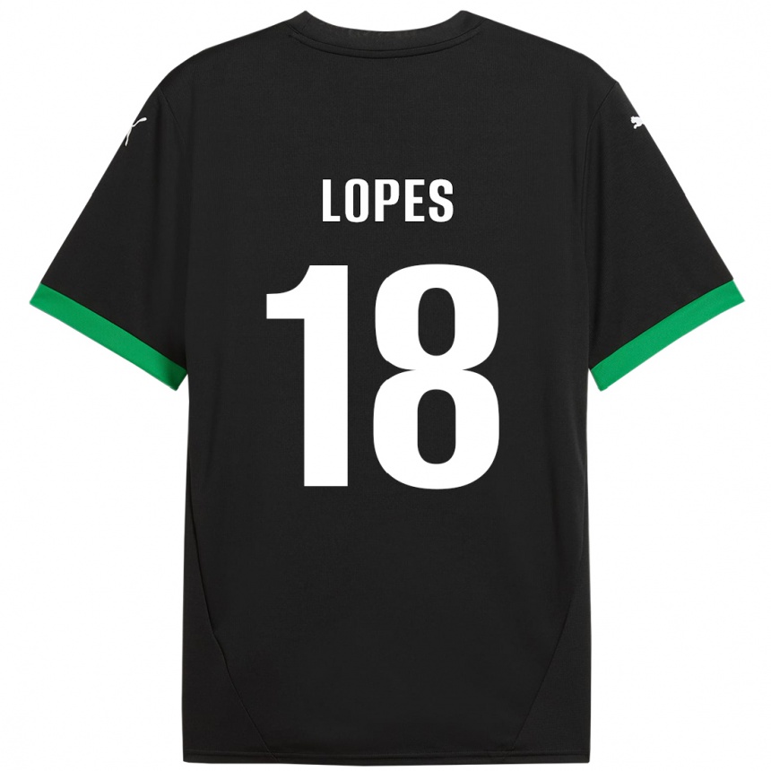 Kids Football Emerick Lopes #18 Black Dark Green Home Jersey 2024/25 T-Shirt Australia