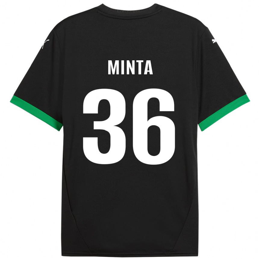 Kids Football Amoako Minta #36 Black Dark Green Home Jersey 2024/25 T-Shirt Australia