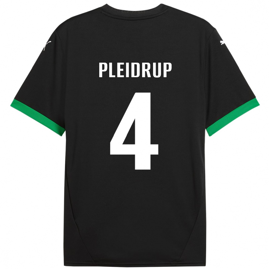 Kids Football Caroline Pleidrup #4 Black Dark Green Home Jersey 2024/25 T-Shirt Australia