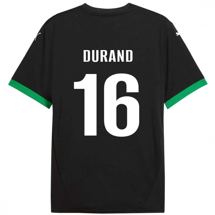 Kids Football Solène Durand #16 Black Dark Green Home Jersey 2024/25 T-Shirt Australia