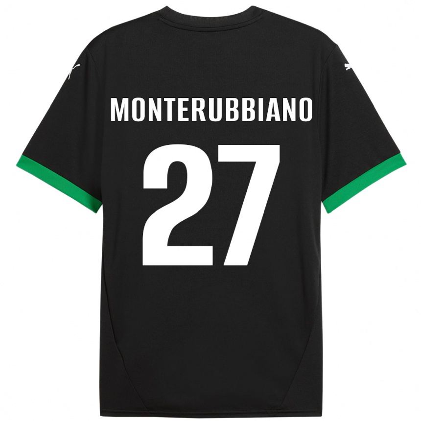 Kids Football Valeria Monterubbiano #27 Black Dark Green Home Jersey 2024/25 T-Shirt Australia