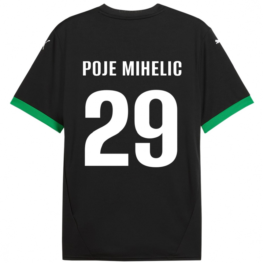 Kids Football Naja Poje Mihelič #29 Black Dark Green Home Jersey 2024/25 T-Shirt Australia