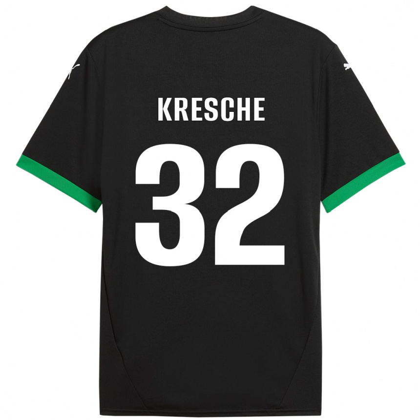 Kids Football Isabella Kresche #32 Black Dark Green Home Jersey 2024/25 T-Shirt Australia