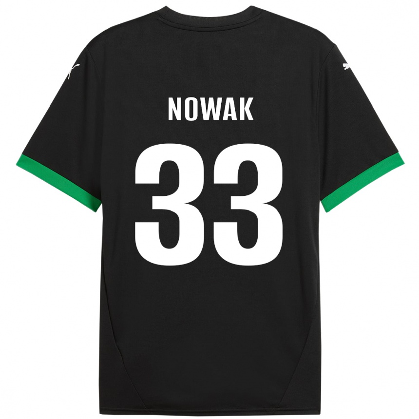 Kids Football Julie Nowak #33 Black Dark Green Home Jersey 2024/25 T-Shirt Australia