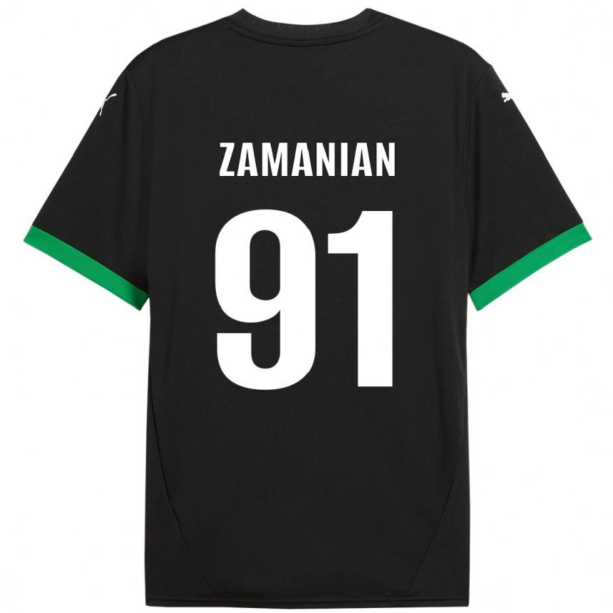 Kids Football Annahita Zamanian #91 Black Dark Green Home Jersey 2024/25 T-Shirt Australia