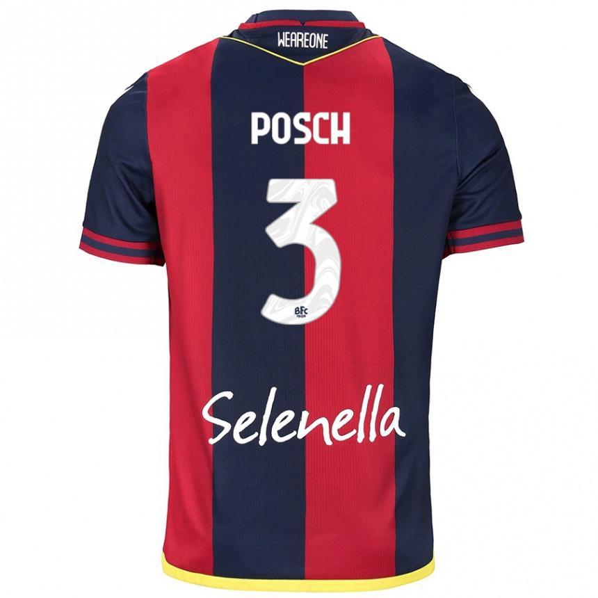 Kids Football Stefan Posch #3 Red Royal Blue Home Jersey 2024/25 T-Shirt Australia