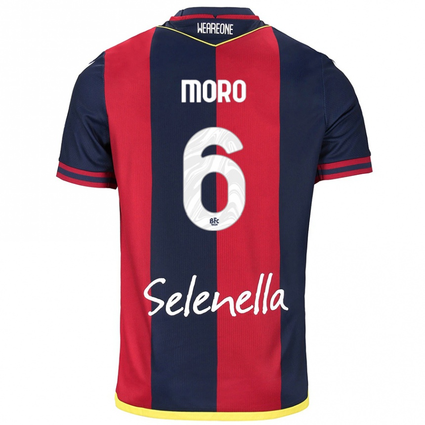 Kids Football Nikola Moro #6 Red Royal Blue Home Jersey 2024/25 T-Shirt Australia