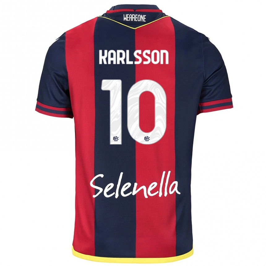 Kids Football Jesper Karlsson #10 Red Royal Blue Home Jersey 2024/25 T-Shirt Australia