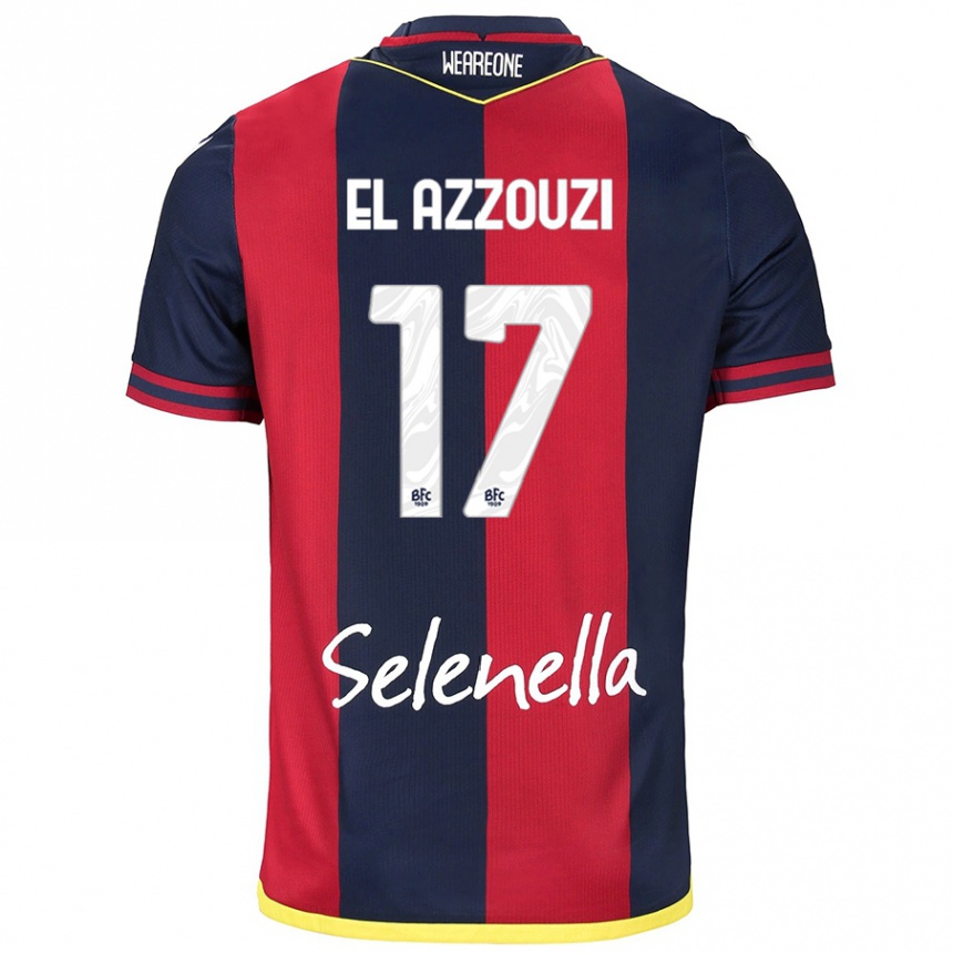 Kids Football Oussama El Azzouzi #17 Red Royal Blue Home Jersey 2024/25 T-Shirt Australia