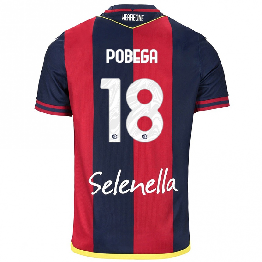 Kids Football Tommaso Pobega #18 Red Royal Blue Home Jersey 2024/25 T-Shirt Australia