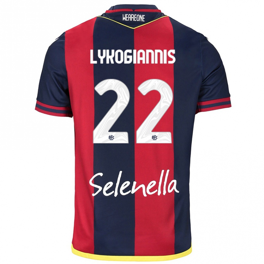 Kids Football Charalampos Lykogiannis #22 Red Royal Blue Home Jersey 2024/25 T-Shirt Australia