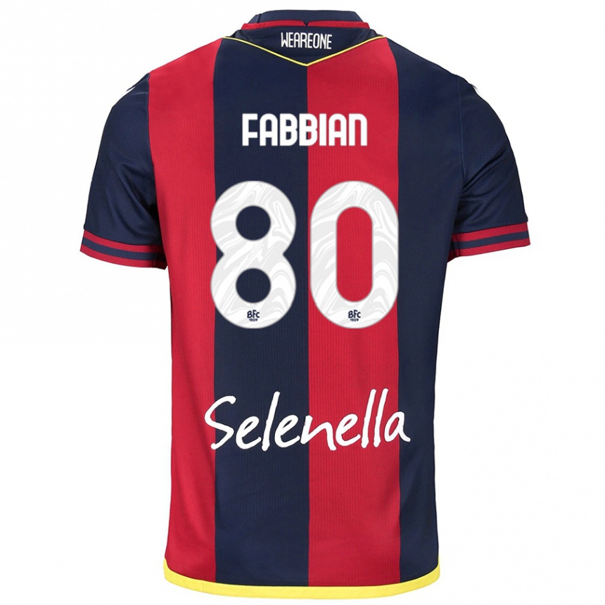 Kids Football Giovanni Fabbian #80 Red Royal Blue Home Jersey 2024/25 T-Shirt Australia