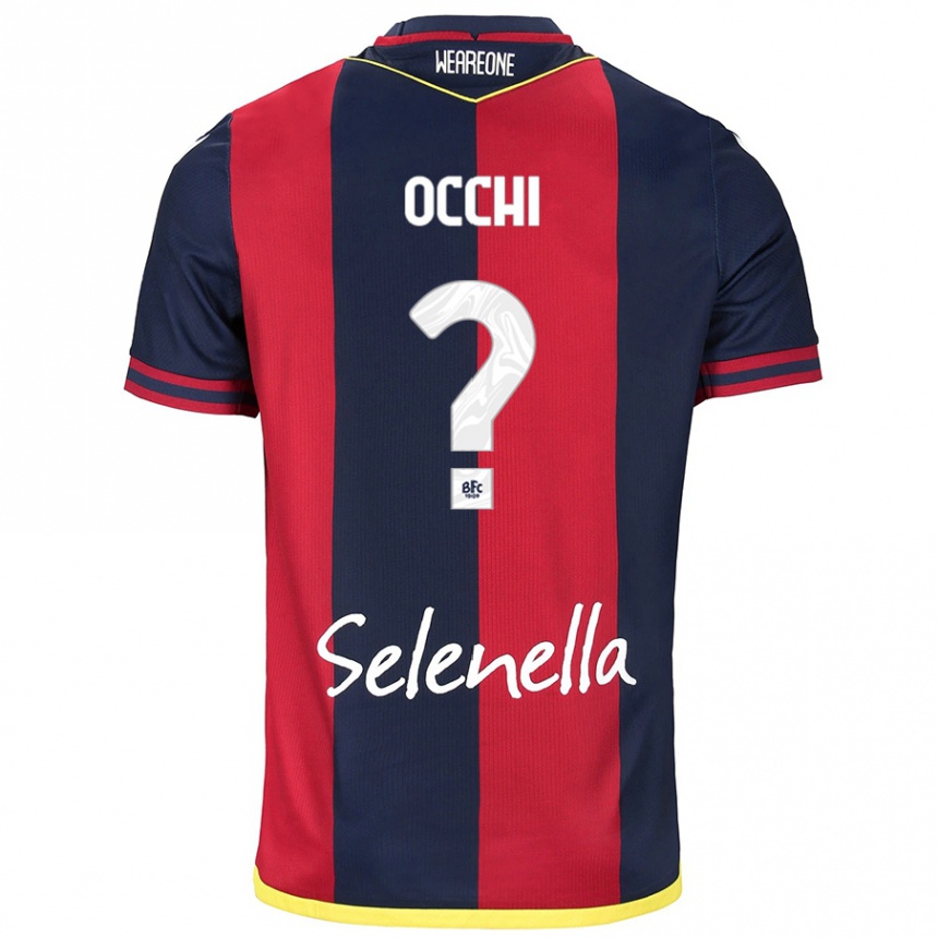 Kids Football Tommaso Occhi #0 Red Royal Blue Home Jersey 2024/25 T-Shirt Australia