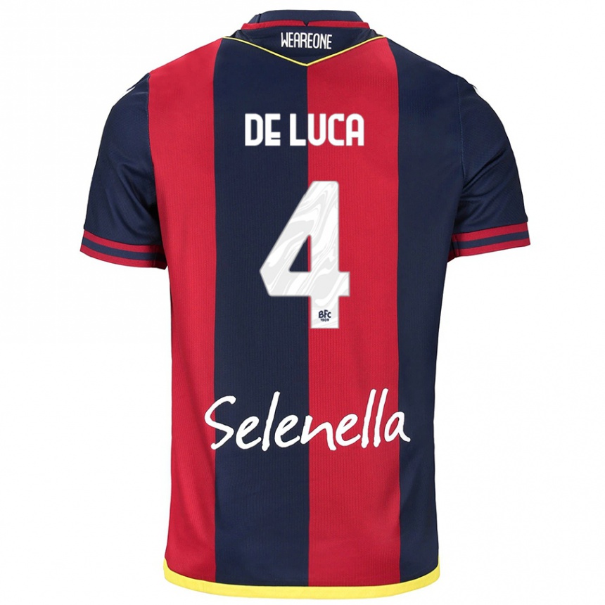 Kids Football Alessandro De Luca #4 Red Royal Blue Home Jersey 2024/25 T-Shirt Australia