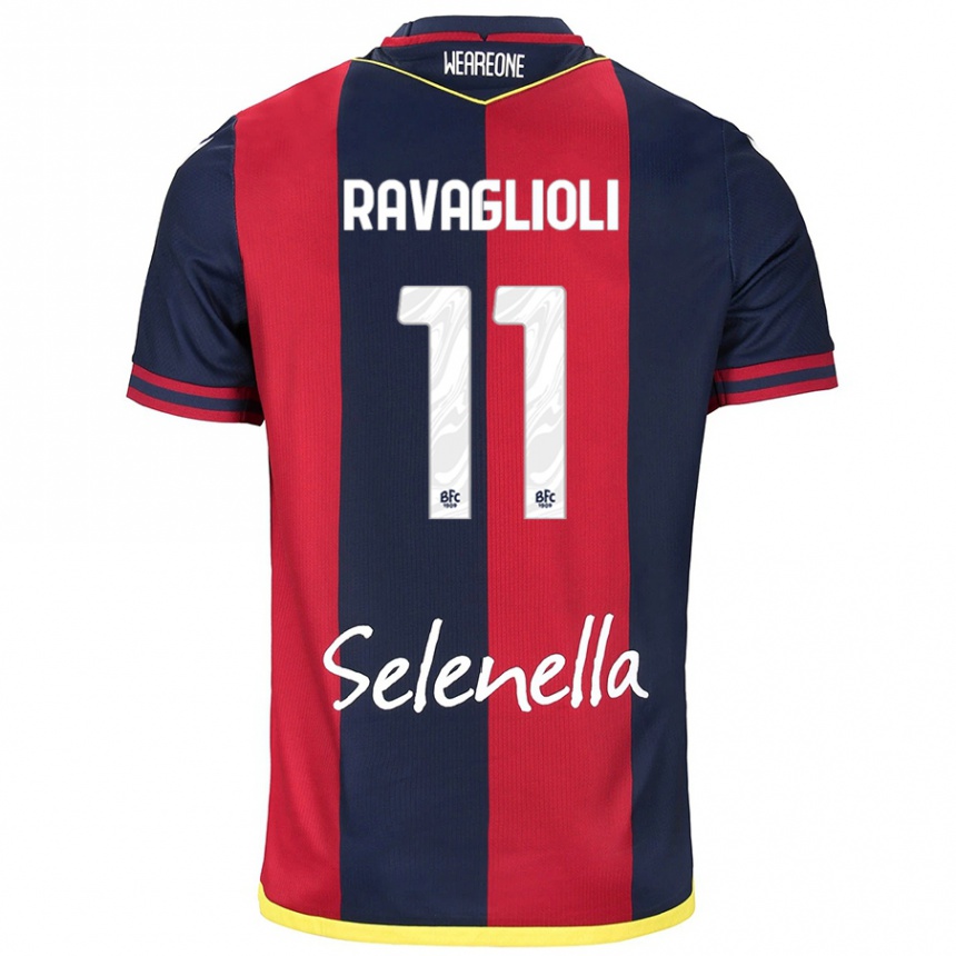 Kids Football Tommaso Ravaglioli #11 Red Royal Blue Home Jersey 2024/25 T-Shirt Australia