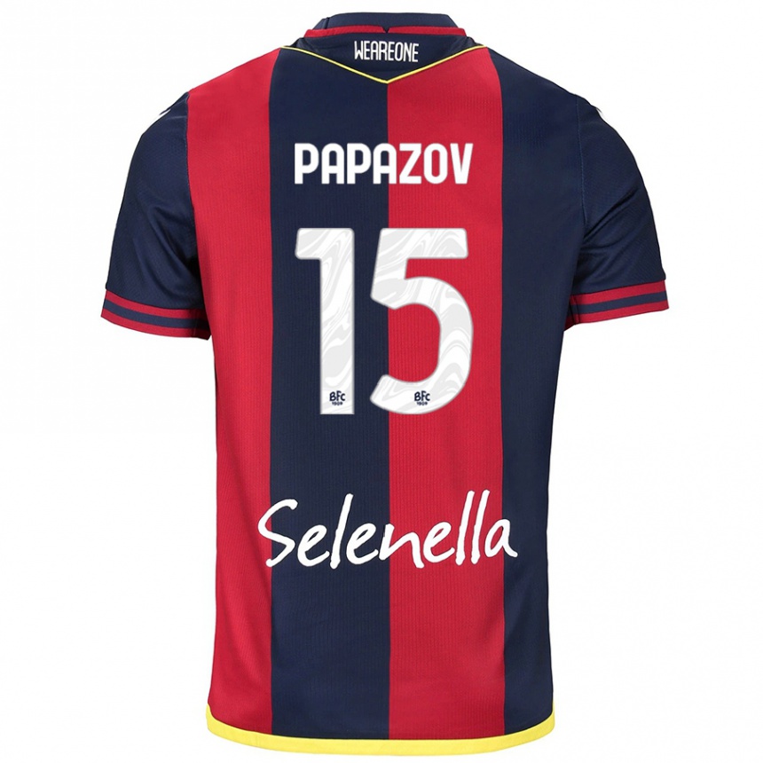 Kids Football Dimitar Papazov #15 Red Royal Blue Home Jersey 2024/25 T-Shirt Australia