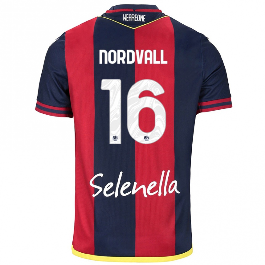 Kids Football Ossian Nordvall #16 Red Royal Blue Home Jersey 2024/25 T-Shirt Australia