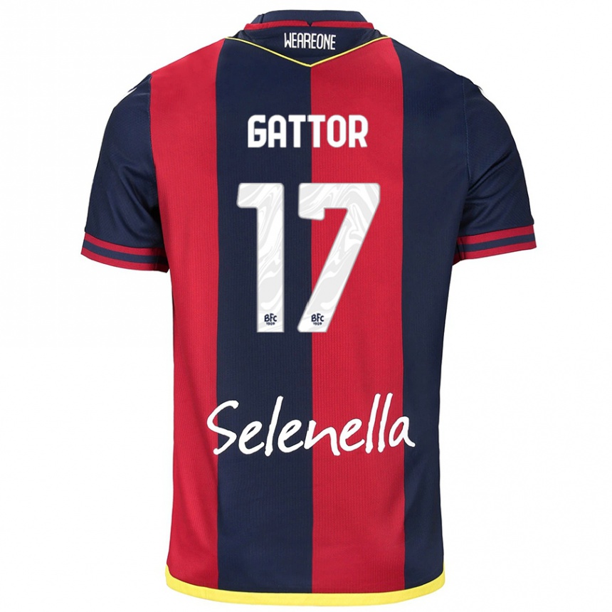 Kids Football Gianluca Gattor #17 Red Royal Blue Home Jersey 2024/25 T-Shirt Australia