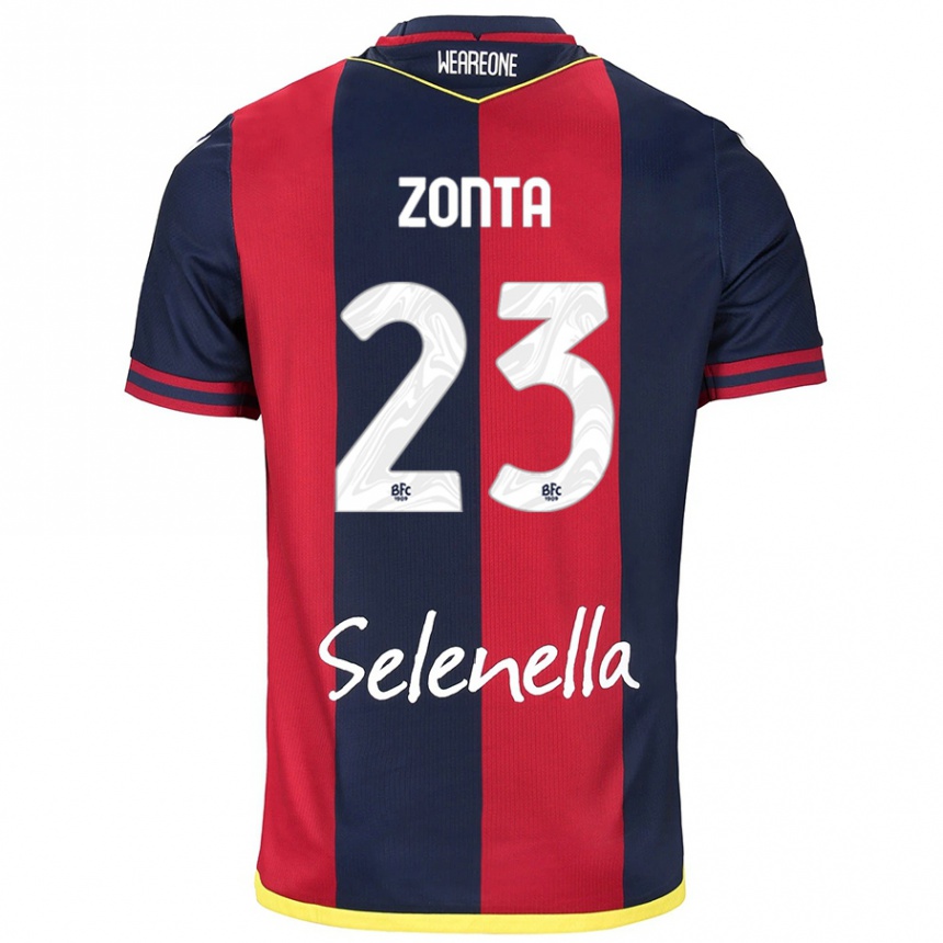 Kids Football Alessandro Zonta #23 Red Royal Blue Home Jersey 2024/25 T-Shirt Australia