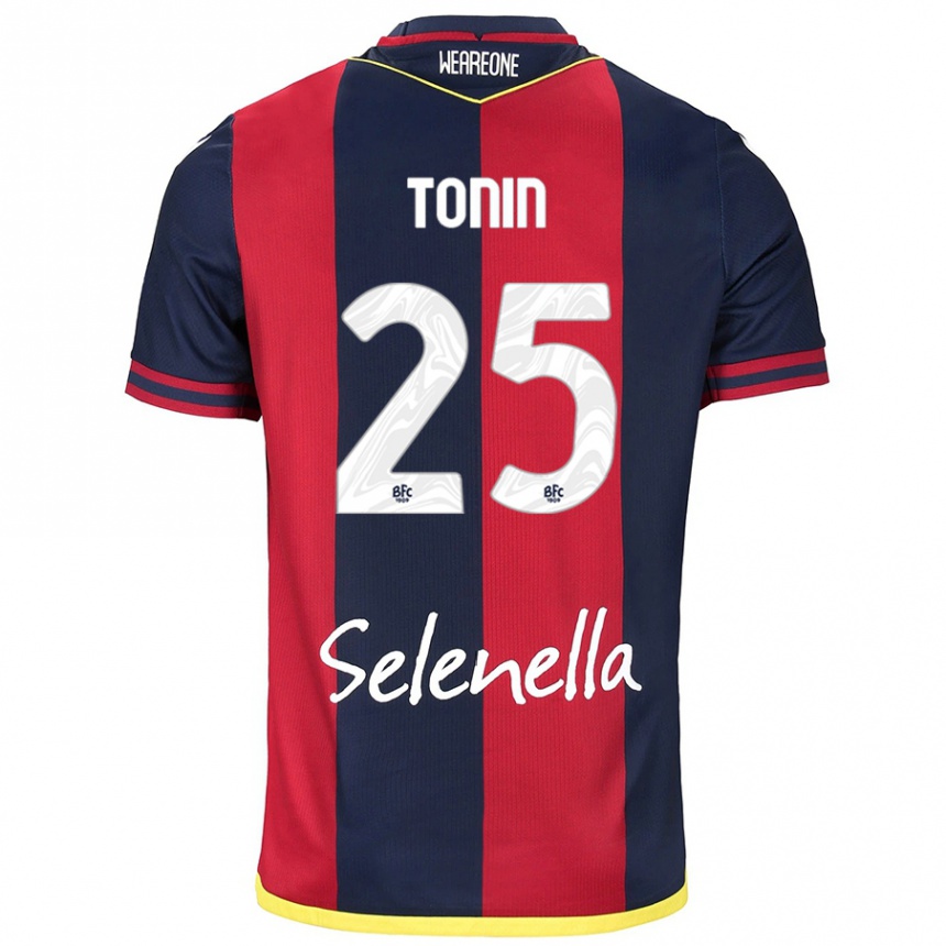 Kids Football Federico Tonin #25 Red Royal Blue Home Jersey 2024/25 T-Shirt Australia