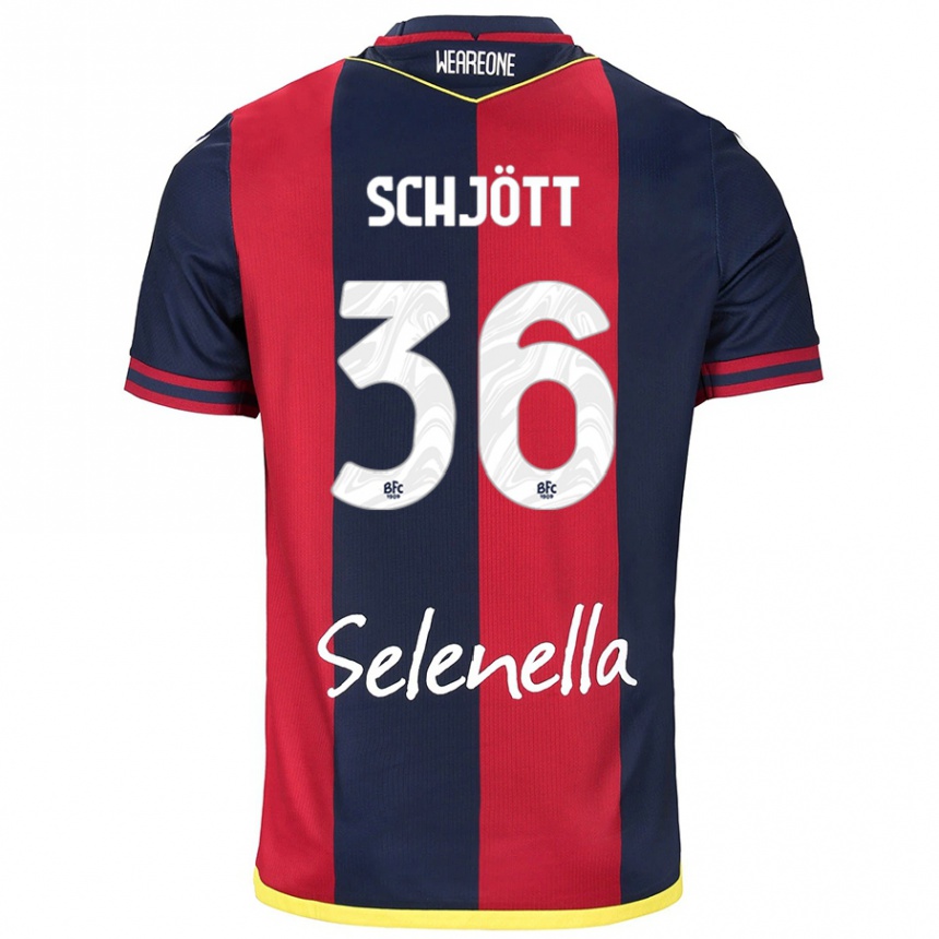 Kids Football Gustav Schjött #36 Red Royal Blue Home Jersey 2024/25 T-Shirt Australia