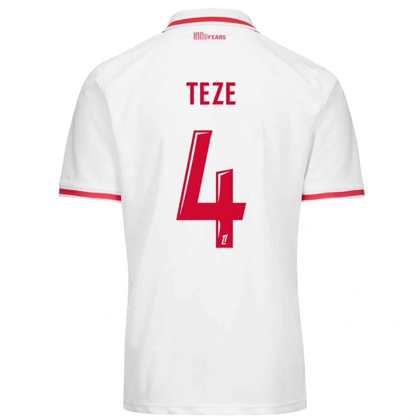 Kids Football Teze #4 White Red Home Jersey 2024/25 T-Shirt Australia