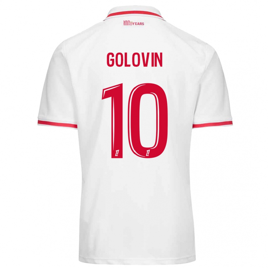 Kids Football Aleksandr Golovin #10 White Red Home Jersey 2024/25 T-Shirt Australia