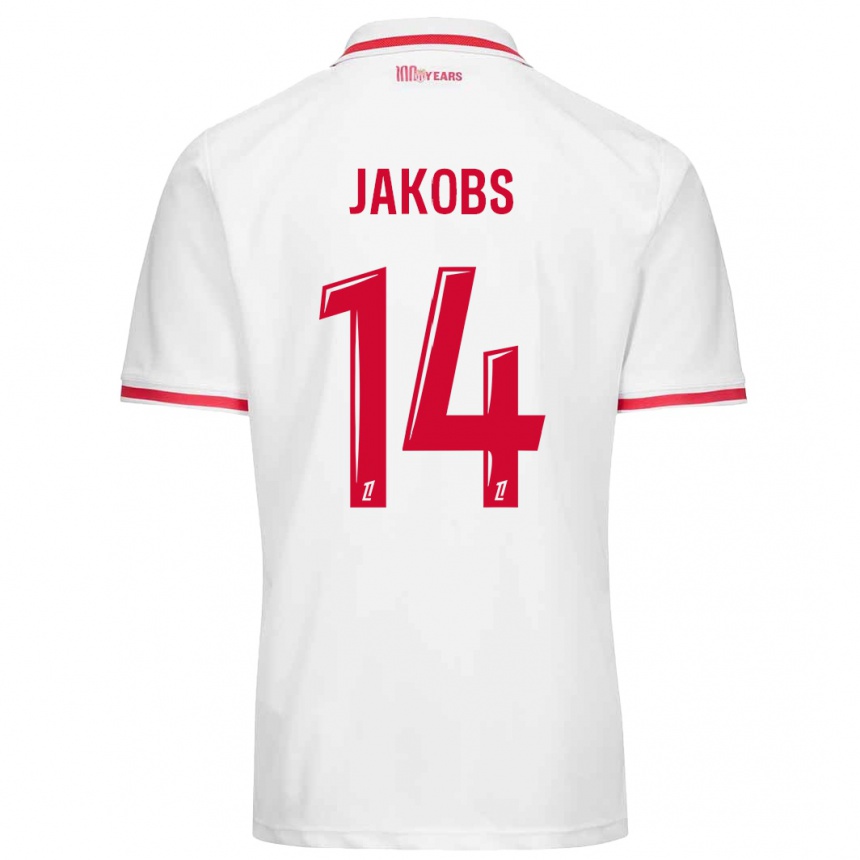 Kids Football Ismail Jakobs #14 White Red Home Jersey 2024/25 T-Shirt Australia