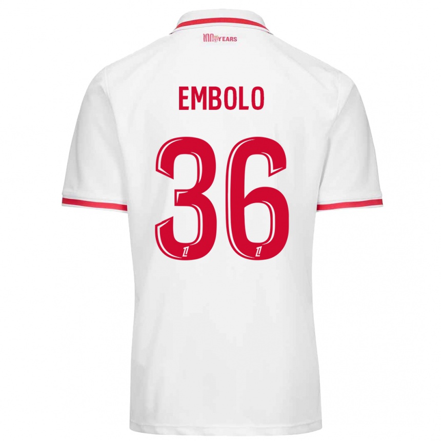 Kids Football Breel Embolo #36 White Red Home Jersey 2024/25 T-Shirt Australia