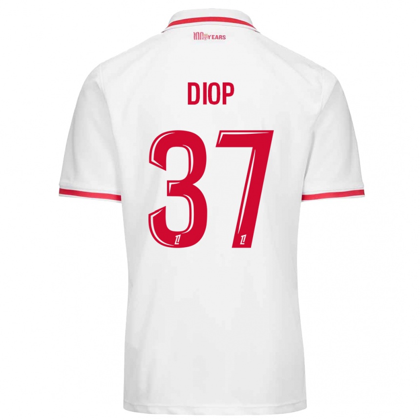 Kids Football Edan Diop #37 White Red Home Jersey 2024/25 T-Shirt Australia