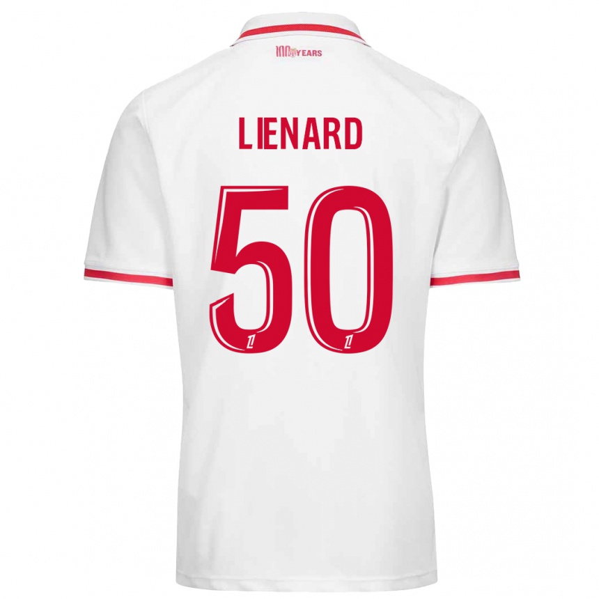 Kids Football Yann Lienard #50 White Red Home Jersey 2024/25 T-Shirt Australia